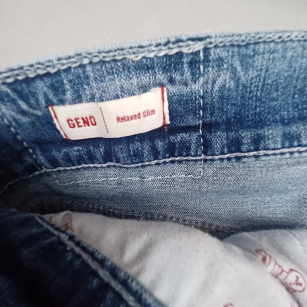 True Religion Men Jeans 30 Blue Denim Geno Relaxed Slim Logo 31